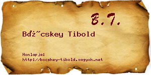 Böcskey Tibold névjegykártya